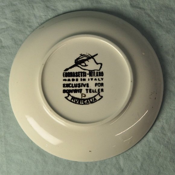 horns vintage Musicalia Bonwit Teller plates gold coaster (w1178) - Picture 3 of 4